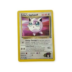 Vintage 90s Gym Challange Erika's Jigglypuff Pokemon Trading Card